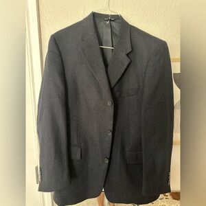 100% Wool 42R Men's Dark Blue Classic Blazer